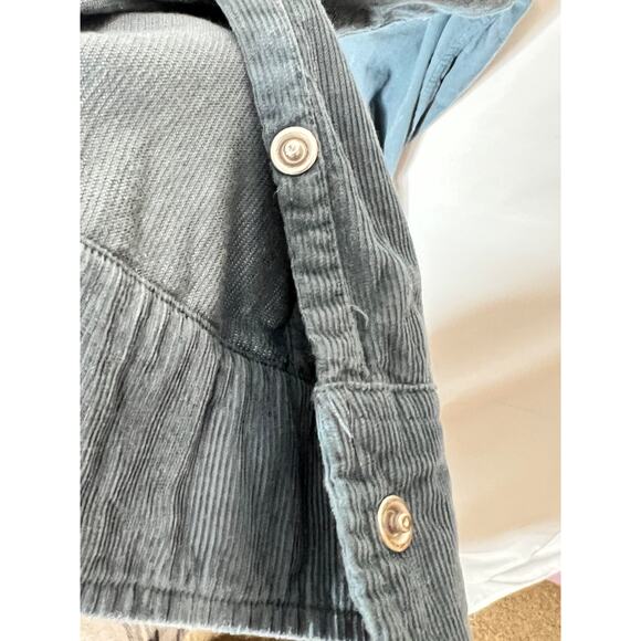 Criquet size XXL shirt corduroy pesl snap dusty blue western flair 100% cotton - Picture 7 of 9